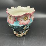 Antique, jardinière en barbotine, Art Nouveau, faïencerie DE BRUYN, signé