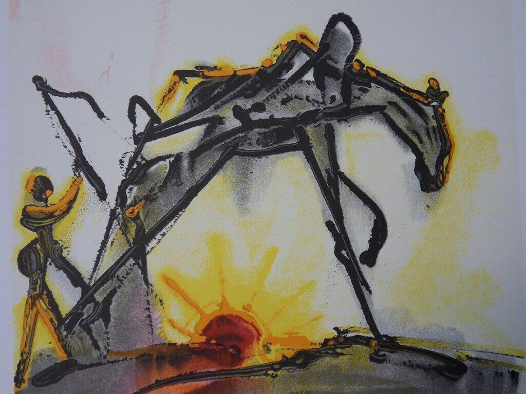 Salvador Dali: Horses, The Work Horse - Signed Lithograph