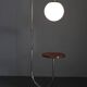 1930s Czechoslovak Art Deco chrome floor lamp with milk glass globe and table
