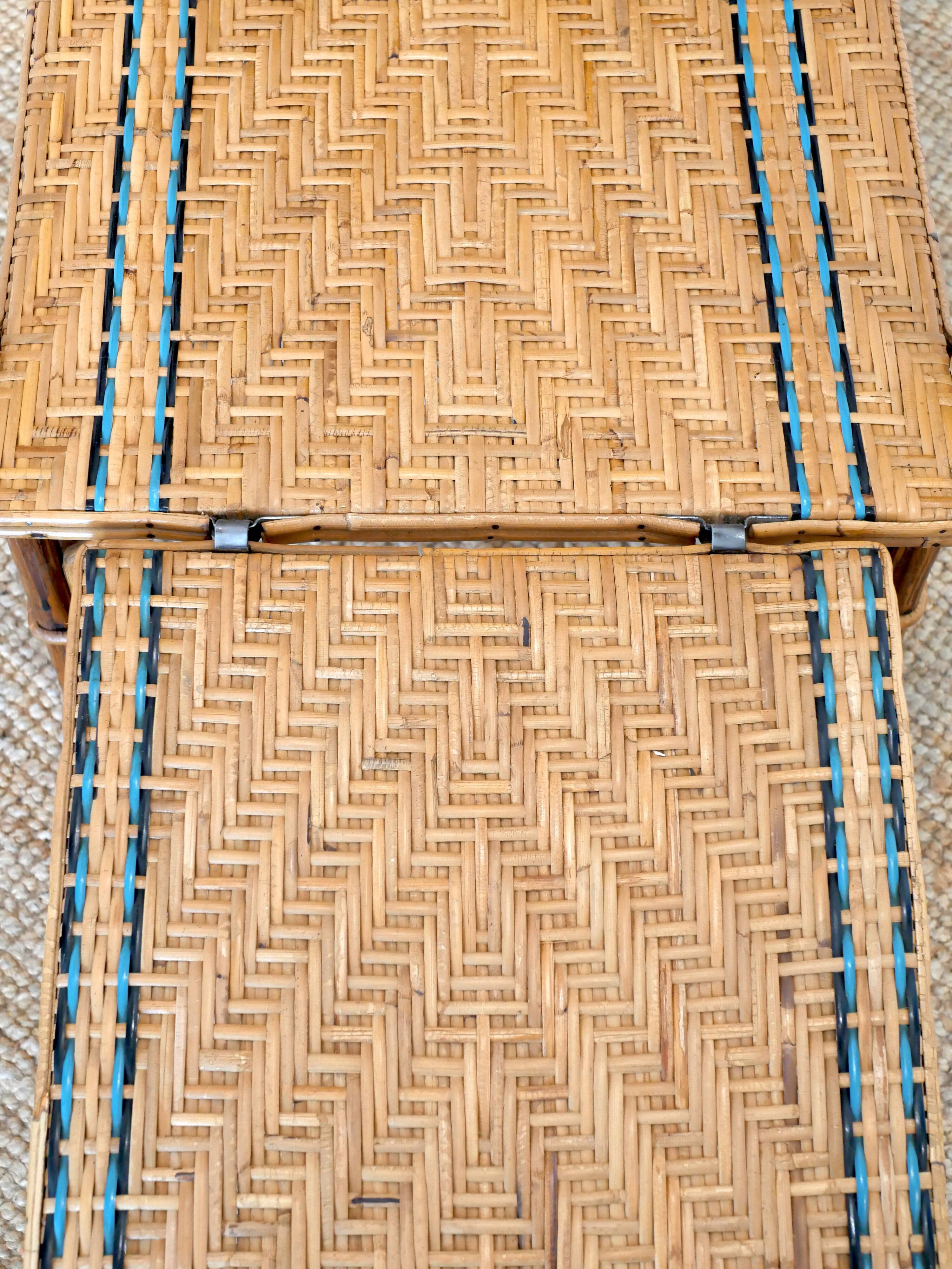 Chaise longue en osier années 30