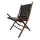 Vintage leather folding chair 'Campaign chair' 1950