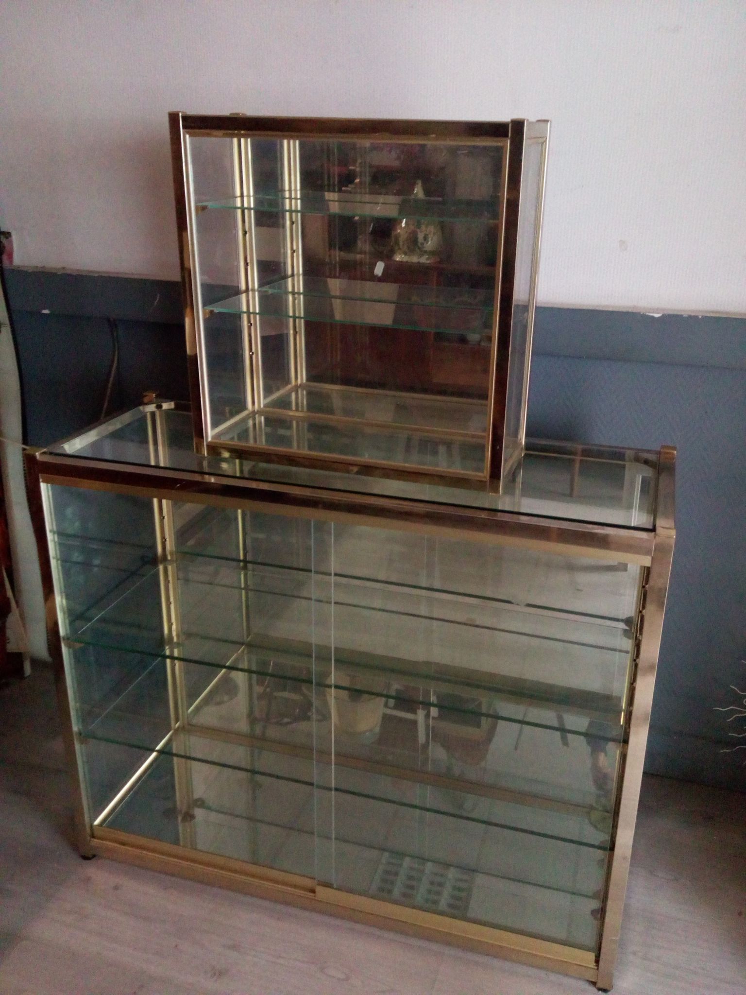 Ensemble de vitrines vintage