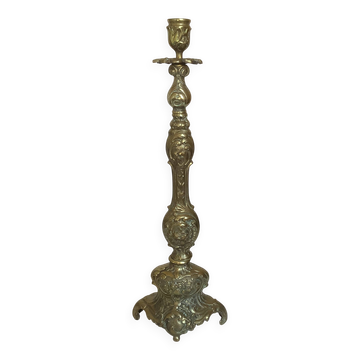 Grand bougeoir en bronze travaillé