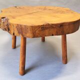 Coffee table elm tree trunk 70s