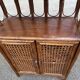 Étagère concave vintage large rotin et osier