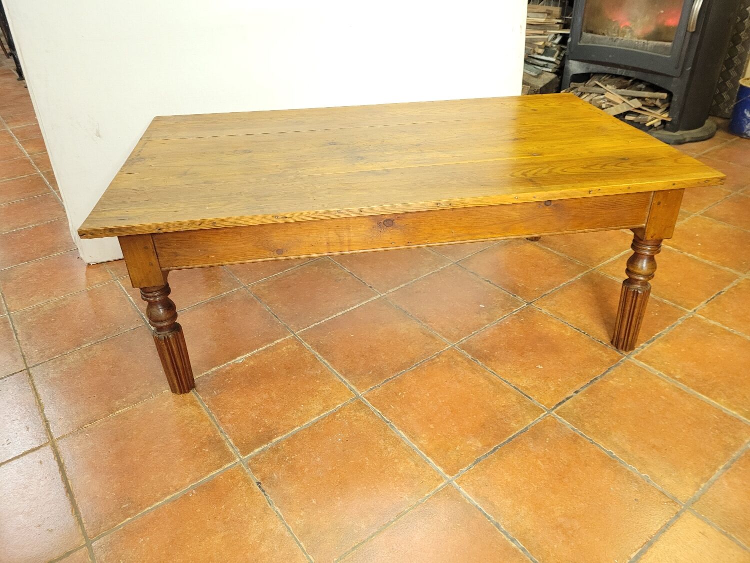 Antique coffee table with 1 drawer, 130×74cms