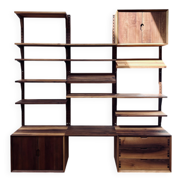 Library in solid walnut