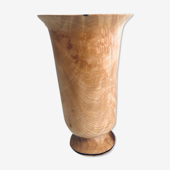 Signed wooden vase