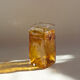 Amber vase made of bubbled glass