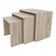 Italian 1980s Grooved Travertine Nesting Tables – Set of 3