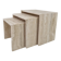 Italian 1980s Grooved Travertine Nesting Tables – Set of 3