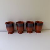 4 vintage stoneware cups (10cm)