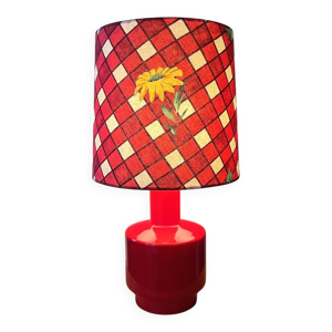 lampe vintage en céramique - 1970 rouge
