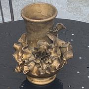 Pair of slip vases, ceramic with golden patina, signed Édouard Gilles.