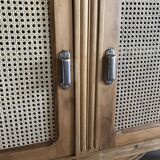 Meuble bois naturel et cannage