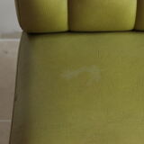 Banquette bistrot capitonnée années 50/60 en skaï vert kaki