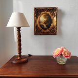 French lamp from the mid-20th century in twisted wood.