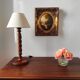 French lamp from the mid-20th century in twisted wood.