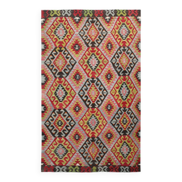 Large Green Handmade Vintage Kilim Rug, 184x309Cm