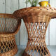 Wicker armchair and his table