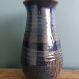 Handcrafted stoneware vase signed Parabis Béarn