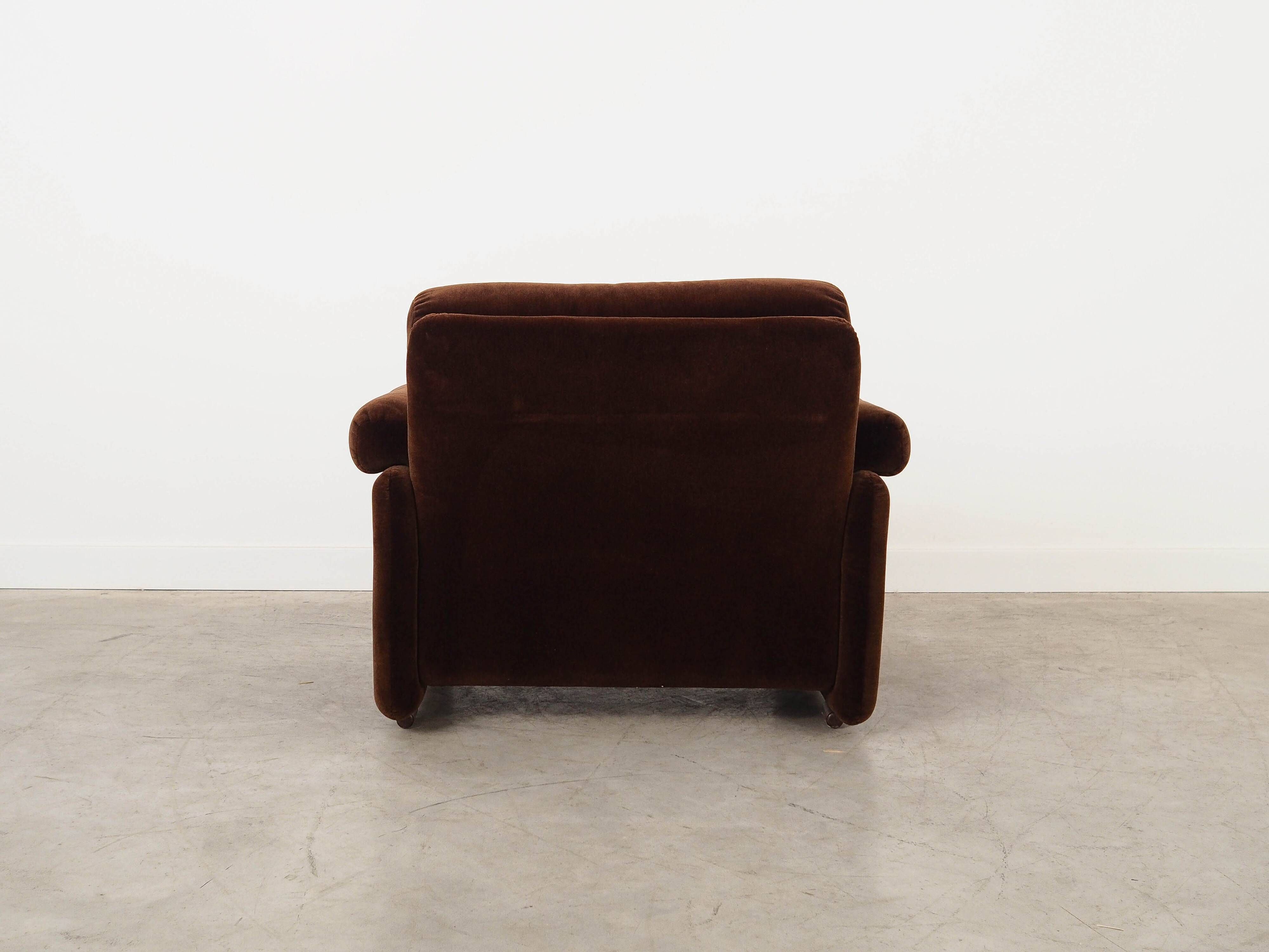 Brown armchair Coronado, Italian design, 1960s, manufacturer: B&B Italia, d