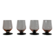 Lot de 4 verres à pieds roses et pieds noirs art déco années 30