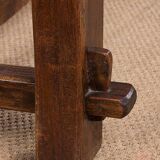 Dining room table, Brutalist style, solid elm, O. Hanninen style