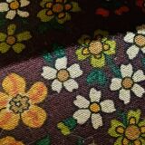 Vintage fringed pendant light in floral fabric - 1970s