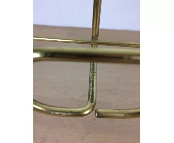 Wall-mounted gilded metal coat rack 4 hooks