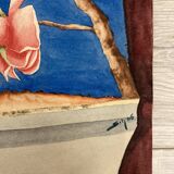 Watercolor with vintage bouquet