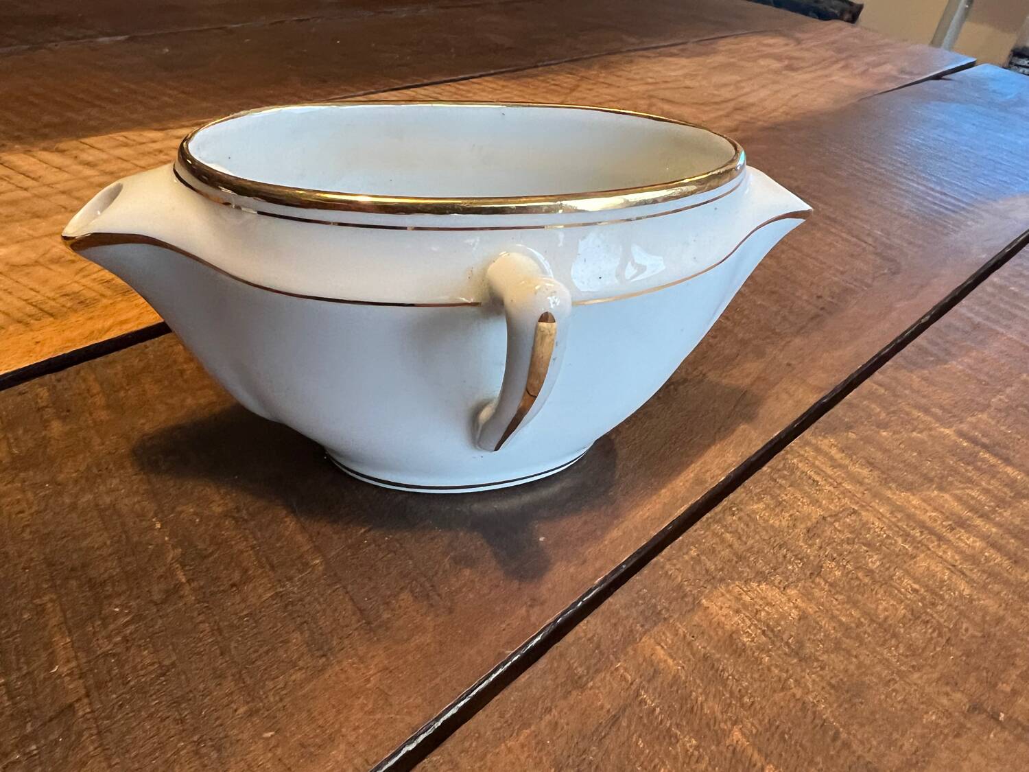 Limoges porcelain lean fat sauce boat