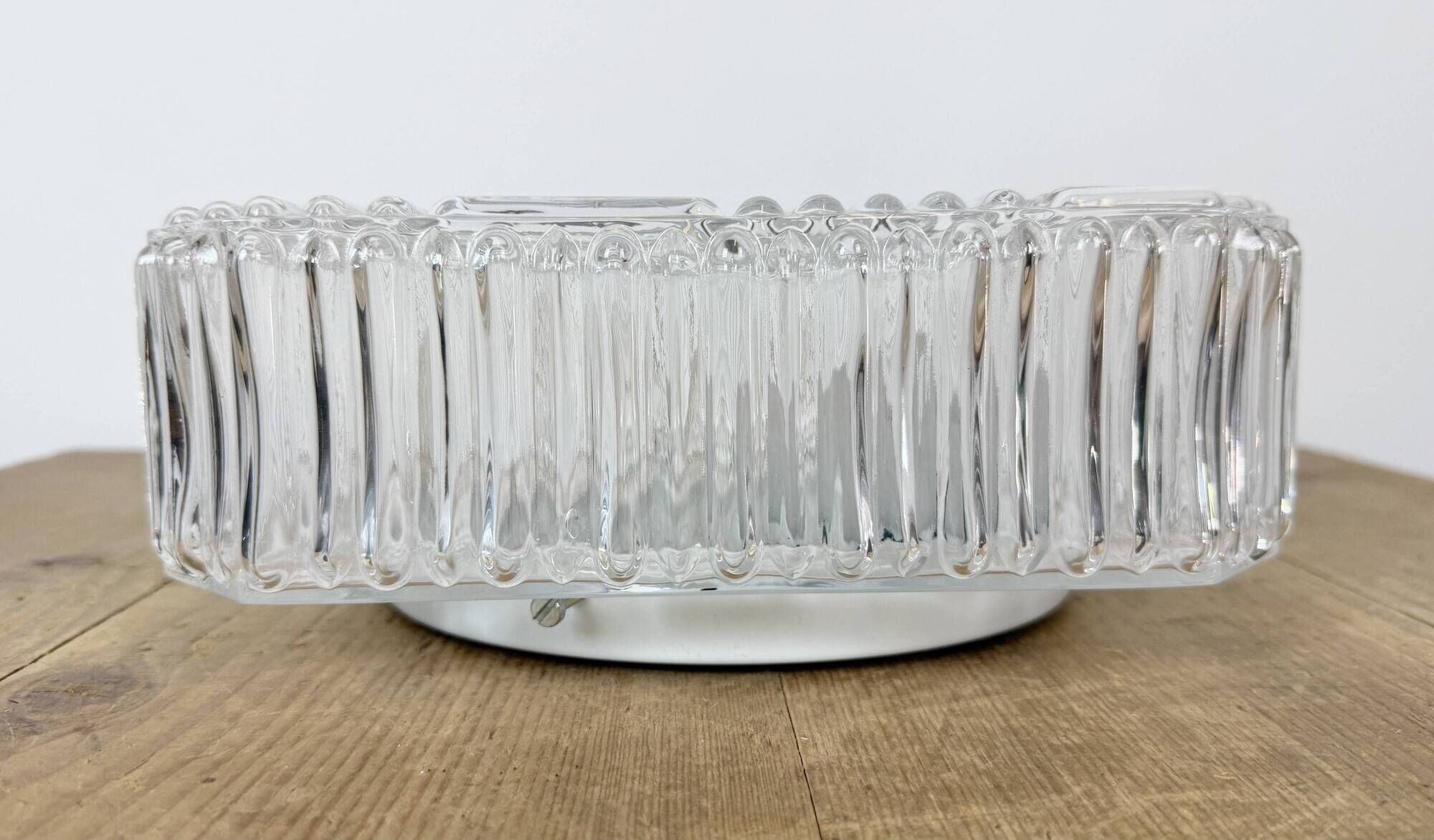 Vintage Glass Wall or Ceiling Light, 1970s