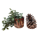 Brown and red ceramic pot