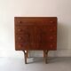 Chest of drawers in rosewood and vintage mid-century black glass, czechoslovakia 1970