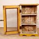 Showcase burmese teak wall shelf with original yellow patina