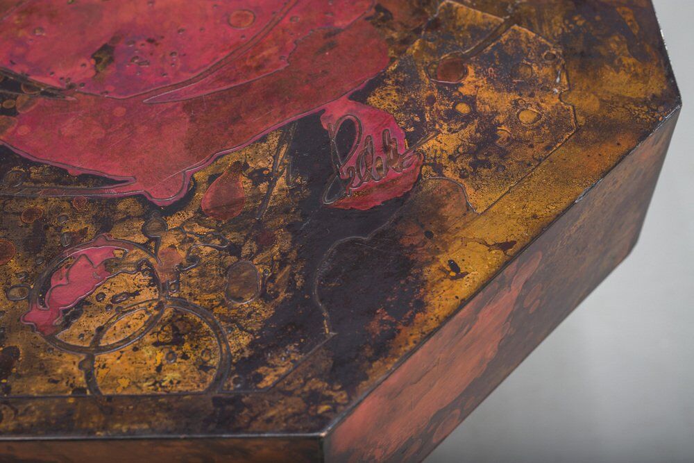 Vintage copper coffee table by Bernhard Rohne, 1970s