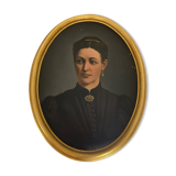 Oil painting on canvas, portrait of a woman.