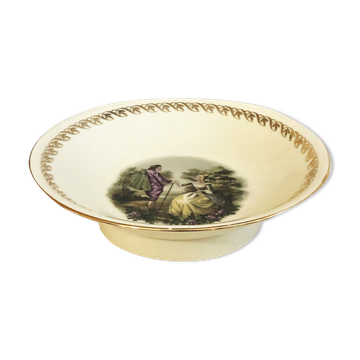Compotier dish on porcelain piedouche mehun on yevre la gazelle retro