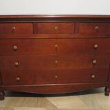 Rare - 6 drawer chest of drawers - mahogany - Louis xvi style - spinning top feet