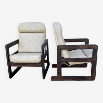 Pair of cubic armchairs