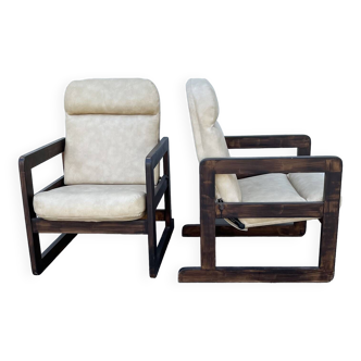 Pair of cubic armchairs