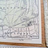 Bois de Boulogne, old map, printed in 1914.