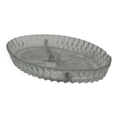 Vintage compartmentalised serving dish in pressed glass