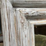 Large white patinated mirror
