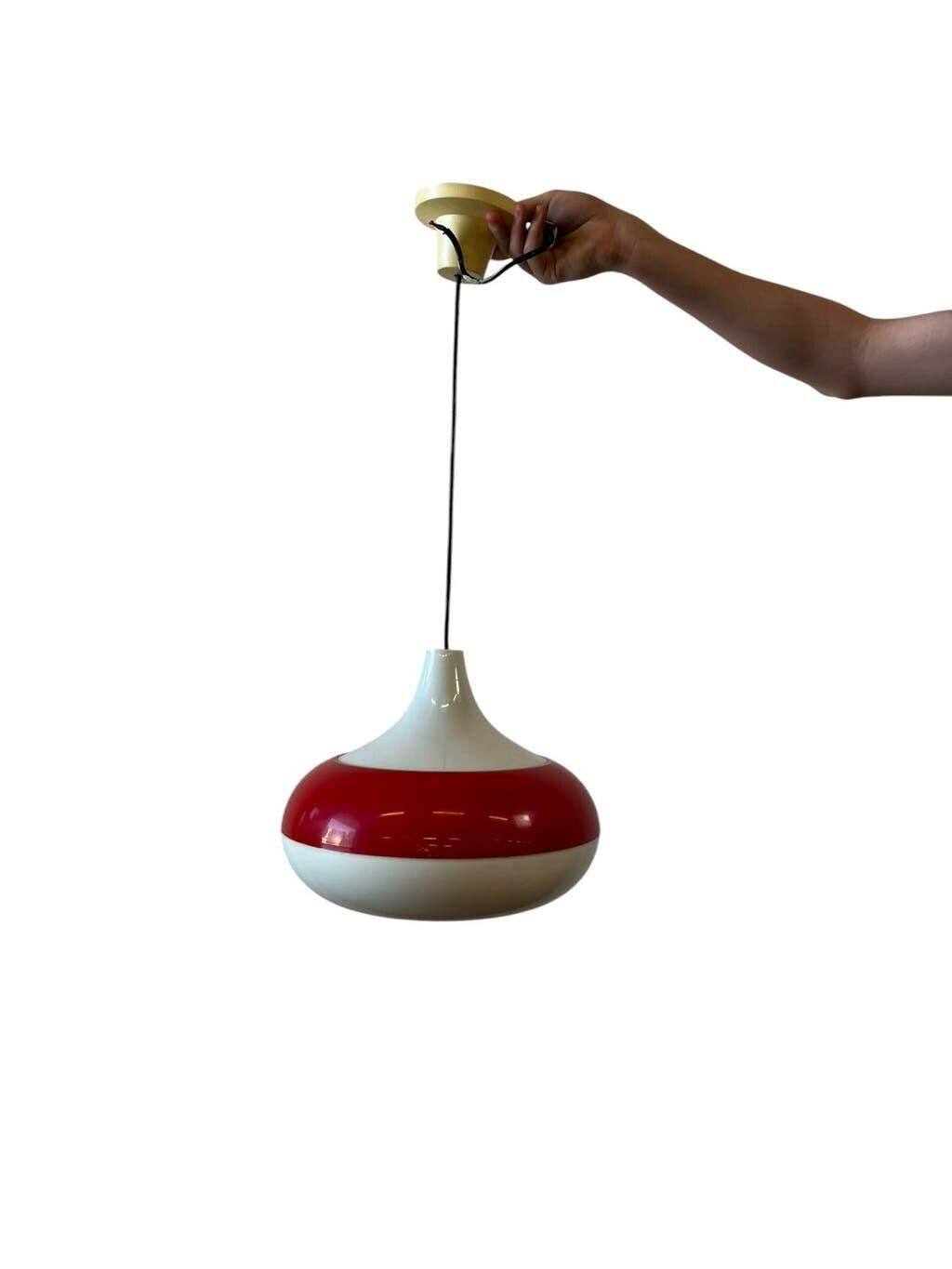 Vintage glass pendant/light, futuristic style, UFO-shaped.
