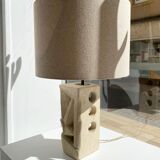 Stone lamp carved by Albert Tormos, vintage