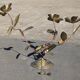 Vintage Brass Flower Floor Lamp - Hollywood Regency Style 1960s/1970s
