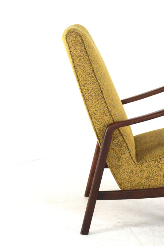 Knicos armchair in teak with yellow upholstery - very rare dutch design