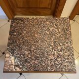 Wood and marble bedside table